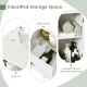 Slim white bathroom storage cabinet with adjustable shelf, deep drawer, and shutter door for organized essentials.