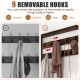 3-in-1 industrial coat rack stand with 9 removable hooks and shoe bench, perfect for organizing clothes and hats.