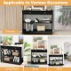 3-tier black console table with drawer and shelves, perfect for entryway, living room, or office storage.