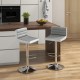 Set of 2 adjustable height barstools with PU leather seats, ergonomic backrests, and electroplated metal bases for.