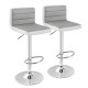 Set of 2 adjustable height barstools with ergonomic backrest and PU leather seats, ideal for bars and kitchens.