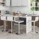 Adjustable height barstools with PU leather seats and ergonomic backrests, perfect for kitchen islands or cafes.