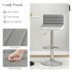 Adjustable barstool with PU leather and ergonomic backrest, ideal for bars and kitchens, featuring a chrome base.