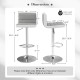 Adjustable height barstool with PU leather seat, ergonomic backrest, and electroplated metal base for bar or kitchen.