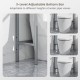 3-tier over-the-toilet storage rack in silver with adjustable bottom bar for flexible placement above toilet or washing.