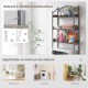 3-tier over-the-toilet storage rack in silver, made of engineered wood and metal, perfect for bathroom organization.
