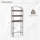 3-tier over-the-toilet storage rack in silver with engineered wood shelves, ideal for bathroom organization and.