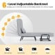 Folding 6-position convertible sleeper bed armchair in light gray with adjustable backrest for versatile comfort.