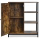 Freestanding storage cabinet with 3 open shelves, engineered wood, and metal frame, ideal for living room or kitchen.