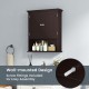 Wall-mounted brown bathroom cabinet with doors and adjustable shelves for organized storage in any space.