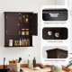 Wall-mounted brown bathroom cabinet with two doors and adjustable shelves for versatile storage in any room.