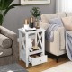 2-tier white nightstand with drawer and open shelf, showcasing an elegant X-shaped design for stylish storage solutions.