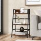 3-tier ladder industrial bookshelf featuring a rustic wooden finish and metal frame, perfect for stylish home.