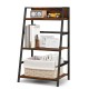 3-tier ladder industrial bookshelf with wooden shelves and metal frame, perfect for organizing books and decor.