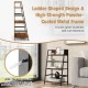 3-tier ladder industrial bookshelf with a sturdy metal frame and open shelves, perfect for organizing and displaying.
