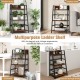3-tier ladder bookshelf with a sturdy metal frame, ideal for displaying plants and organizing essentials in any space.