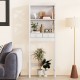 Tall white storage rack with 3 shelves and 2 drawers, ideal for bathrooms or laundry rooms, featuring an adjustable.