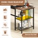 Under-desk bookshelf with removable shelf for efficient storage, featuring a robust metal frame and adjustable foot.