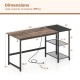 59-inch home office computer desk in black with removable storage shelves and built-in charging station for efficient.