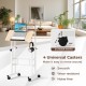 Height-adjustable mobile standing desk with split top, ergonomic design, and 4 universal casters for easy mobility.