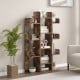 Tree-shaped bookshelf with a rustic brown finish, featuring 13 compartments for stylish home office display and.