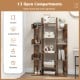 Tree-shaped bookshelf in rustic brown with 13 open compartments, perfect for organizing books and decor in any room.