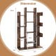 Tree-shaped bookshelf in rustic brown with 13 compartments, 55.5" tall, ideal for home office organization.