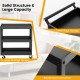 3-tier black metal utility cart with ergonomic handle, 55lbs capacity per tier, ideal for home or office use.