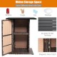 Patio rattan bar table with hidden storage, durable PS slat tabletop, ideal for outdoor use by poolside or patio.