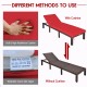 Adjustable outdoor rattan chaise lounge with red cushion, showcasing soft comfort and weather-resistant design for.