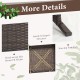 Detail of the sturdy X-shaped structure and hand-woven mix brown PE wicker for the 2 Pieces Wicker Loveseat Set.