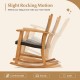 Acacia wood rocking chair from the 3-piece patio set, featuring ergonomic armrests and weather-resistant wicker for.