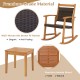 Acacia wood rocking chair set with well-woven mix brown PE rattan, perfect for patio relaxation and comfort.