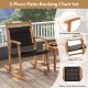 3-piece acacia wood patio rocking chair set with ergonomic design and side table, perfect for outdoor relaxation.