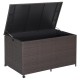 Outdoor wicker storage box with zippered liner, 133-gallon capacity, waterproof, ideal for patio or poolside use.