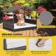 Outdoor wicker dog house with weatherproof roof and soft cushion, perfect for indoor and outdoor use.