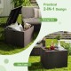 Rattan outdoor storage box with zippered liner, 72-gallon capacity, doubles as a side table for versatile outdoor use.