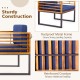 3-piece patio conversation set featuring a rustproof metal frame and acacia wood, ideal for outdoor relaxation.