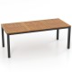 79-inch acacia wood outdoor dining table with umbrella hole, designed for 8 people, perfect for garden or patio.