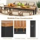 79-inch acacia wood outdoor dining table with umbrella hole, featuring thickened tabletop and reinforced metal legs for.