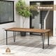 79-inch outdoor dining table with acacia wood top, metal legs, and 1.9-inch umbrella hole for 8-person gatherings.