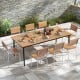 79-inch acacia wood outdoor dining table set for 8, featuring a spacious slatted top and sturdy frame for versatile use.