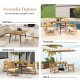 4-person acacia wood outdoor dining table with umbrella hole, ideal for backyard, poolside, or deck use.