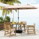 Acacia wood outdoor dining table for 4 with umbrella hole, perfect for garden or poolside dining.