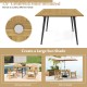 Acacia wood outdoor dining table with 1.9" umbrella hole, designed for 4 people, ideal for garden and poolside use.