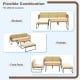 5-piece acacia wood sectional patio furniture set with beige cushions, ideal for backyard, poolside, or front porch use.