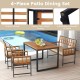 4-piece acacia wood patio dining set with a rectangular table and soft cushions, perfect for outdoor dining by the.