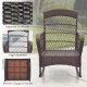 Close-up of the exquisite PE wicker texture on the rocking chair from the 3 Pieces Rocking Bistro Set for outdoor.