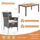7-piece outdoor dining set featuring acacia wood tabletop, padded cushions, and umbrella hole for backyard comfort.