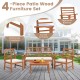 Side view of a chair from the 4-piece outdoor furniture set, showcasing the ergonomic design and beige cushion for.